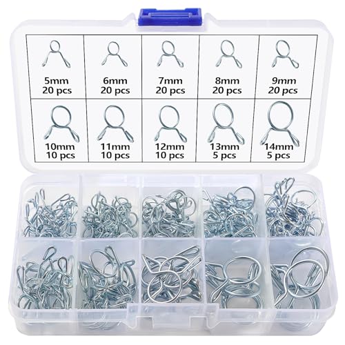 Lyeteung 140 Stücke 10 Größen 5-14 mm Einzeldraht Kraftstoffleitung Schlauchrohr Federklammern Klemmen Kit, Luftschlauch Schlauchschellen Verschluss, Schlauch Clips Federklemme, Silber Lyeteung 140 Stücke 10 Größen 5-14 mm Einzeldraht Kraftstoffleitung Schlauchrohr Federklammern Klemmen Kit, Luftschlauch Schlauchschellen Verschluss, Schlauch Clips Federklemme, Silber von Lyeteung