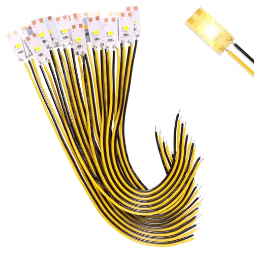 Lyeteung 15 Stücke 17mm 12V - 18V Vorverdrahtete LED Streifen, 2835 Modellbau LED Beleuchtung, Flexibler LED-Lichtstreifen für Modelleisenbahn, Gelb Lyeteung 15 Stücke 17mm 12V - 18V Vorverdrahtete LED Streifen, 2835 Modellbau LED Beleuchtung, Flexibler LED-Lichtstreifen für Modelleisenbahn, Gelb von Lyeteung