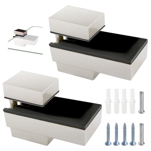 Lyeteung 2 Stücke 3-20 mm Verstellbare Glasregalhalterung, Zinklegierung Glas Regalhalterung, Glasklemme Wandhalterung Schwebende Regalhalterung, für Dicke Glas und Holz Regal, Gebürstet Silber Lyeteung 2 Stücke 3-20 mm Verstellbare Glasregalhalterung, Zinklegierung Glas Regalhalterung, Glasklemme Wandhalterung Schwebende Regalhalterung, für Dicke Glas und Holz Regal, Gebürstet Silber von Lyeteung