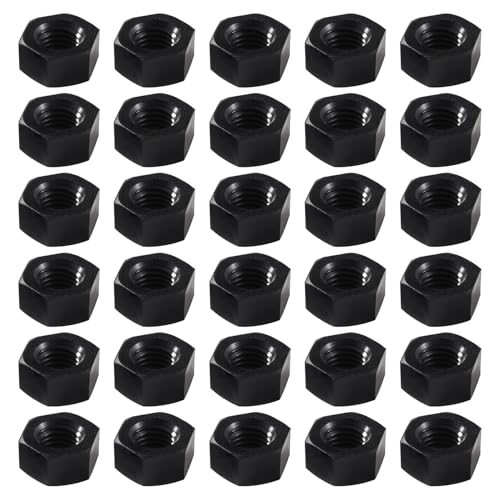 Lyeteung 30 Stücke M10 Sechskant Vollmuttern Metrische, Nylon Sechskantmuttern, Kunststoff Sechskant Mutter, Schwarz von Lyeteung