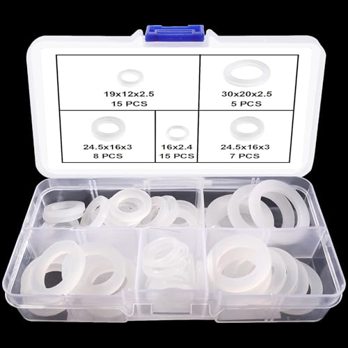 Lyeteung 50 Stücke 1/2 3/4 1 Zoll O-Ringe Dichtringe Set, Silikon Flache Unterlegscheibe, Silikon Schlauch Unterlegscheiben, für Dusch Brausekopf Wasserhähne Schläuche Lyeteung 50 Stücke 1/2 3/4 1 Zoll O-Ringe Dichtringe Set, Silikon Flache Unterlegscheibe, Silikon Schlauch Unterlegscheiben, für Dusch Brausekopf Wasserhähne Schläuche von Lyeteung