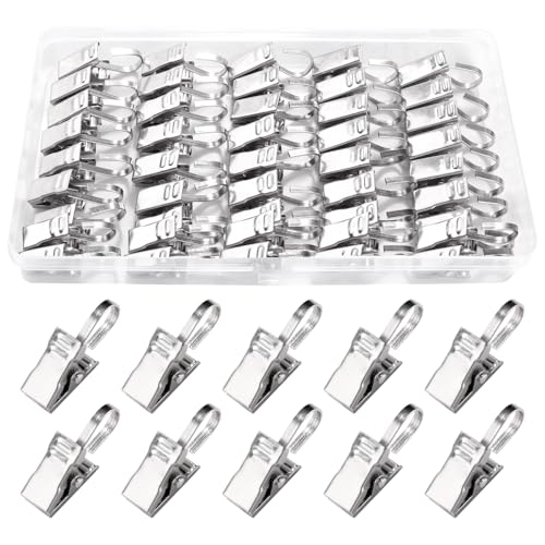 Lyeteung 50 Stücke Gardinen Klammern mit Haken,Vorhang Clips Edelstahl, für Vorhänge Duschvorhang Fotos Heimdekoration, Silber Lyeteung 50 Stücke Gardinen Klammern mit Haken,Vorhang Clips Edelstahl, für Vorhänge Duschvorhang Fotos Heimdekoration, Silber von Lyeteung