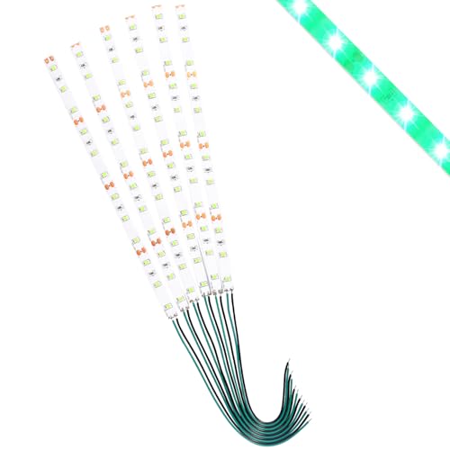 Lyeteung 6 Stücke 200mm 12V - 18V Vorverdrahtete LED Streifen, 2835 Modellbau LED Beleuchtung, Flexibler LED-Lichtstreifen für Modelleisenbahn, Grün von Lyeteung