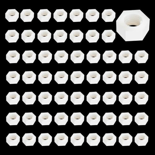 Lyeteung 60 Stücke M6 Sechskant Vollmuttern Metrische, Nylon Sechskantmuttern, Kunststoff Sechskant Mutter, weiß Lyeteung 60 Stücke M6 Sechskant Vollmuttern Metrische, Nylon Sechskantmuttern, Kunststoff Sechskant Mutter, weiß von Lyeteung