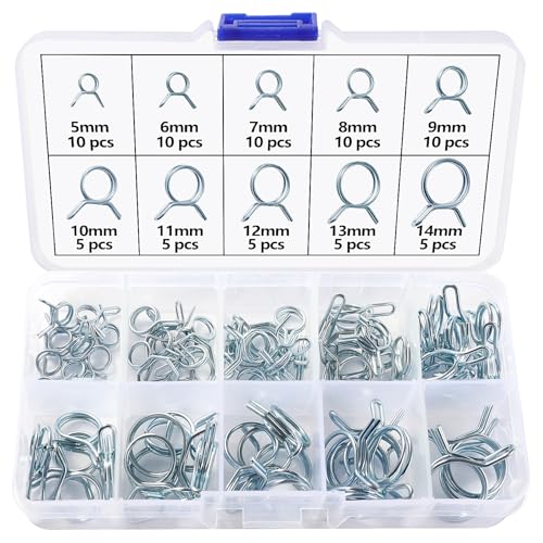 Lyeteung 75 Stücke 10 Größen 5-14 mm Doppeldraht Kraftstoffleitung Schlauchrohr Federklammern Klemmen Kit, Luftschlauch Schlauchschellen Verschluss, Schlauch Clips Federklemme, Silber Lyeteung 75 Stücke 10 Größen 5-14 mm Doppeldraht Kraftstoffleitung Schlauchrohr Federklammern Klemmen Kit, Luftschlauch Schlauchschellen Verschluss, Schlauch Clips Federklemme, Silber von Lyeteung