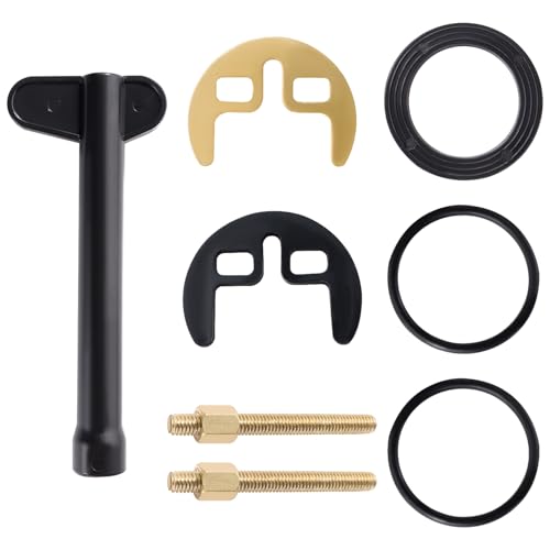 Lyeteung M6 Monoblock Wasserhahn Befestigungsset, Doppelloch Wasserhahn Küchenhalterung, mit Schraubenschlüssel, für Spüle Küche Bad, Gold Lyeteung M6 Monoblock Wasserhahn Befestigungsset, Doppelloch Wasserhahn Küchenhalterung, mit Schraubenschlüssel, für Spüle Küche Bad, Gold von Lyeteung