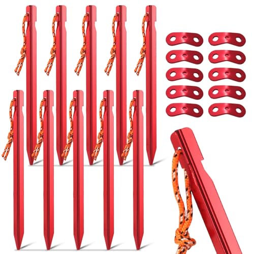 Zeltheringe, 10PCS Camping Heringe 18cm Heavy Duty Aluminium Legierung Zelt-Heringe, Ultraleicht Heringe Sandheringe Zelthaken für Harte Böden, ideal für Garten, Camping, Angeln und Zelten Zeltheringe, 10PCS Camping Heringe 18cm Heavy Duty Aluminium Legierung Zelt-Heringe, Ultraleicht Heringe Sandheringe Zelthaken für Harte Böden, ideal für Garten, Camping, Angeln und Zelten von Lyfeesis