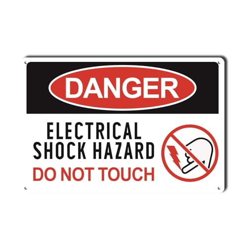 Lygond Metallschild Blechschild Warnschild Danger Electrical Shock Hazard Do Not Touch Garden Blechschilder für Terrasse, 20,3 x 30,5 cm von Lygond