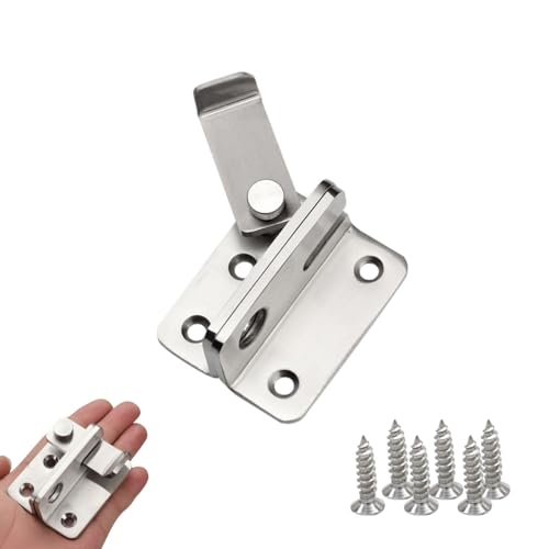 1 Stück Links öffnender Edelstahl-Türriegel Klein (45x40mm) – Sicherheitsriegel mit Montageschrauben für Türen Tore Schränke und Fenster – Wetterfester Bolzenriegel in Silber von Lyivisk