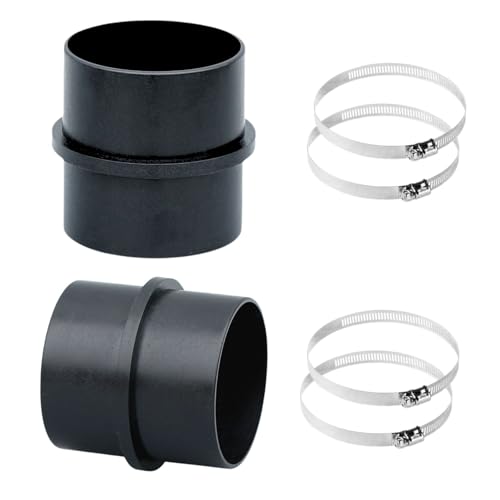 2 Stück 75mm Verbinder Rundkanal Rohr aus Hartplastik mit 4 Edelstahl Schlauchschellen für Lüftungsrohre Heizung Kühlung Standheizung Zubehör von Lyivisk