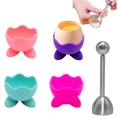 4PCS Lustig Eierbecher Set, Eierbecher Lustig mit 1 X Edelstahl Eiöffner, Eierständer Eierhalter Kinder Frühstücks Egg Cup für Rohes Gekochtes Eier Brunch 4PCS Lustig Eierbecher Set, Eierbecher Lustig mit 1 X Edelstahl Eiöffner, Eierständer Eierhalter Kinder Frühstücks Egg Cup für Rohes Gekochtes Eier Brunch von Lyivisk