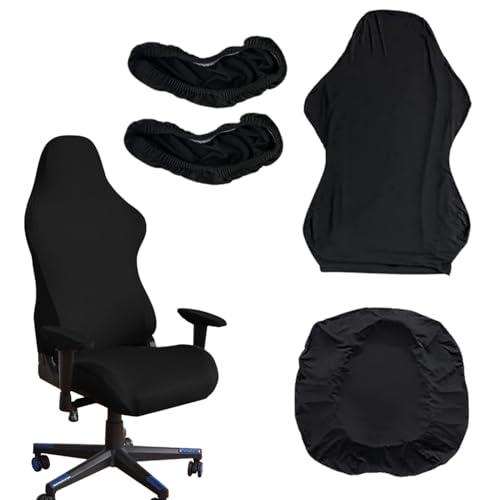 4er Set Gaming Stuhl Bezug Bürostuhl Bezug Elastisch Waschbar Für Gaming Chair Office Chair Drehstuhl Rücken Sitz Armlehnen Schutz von Lyivisk