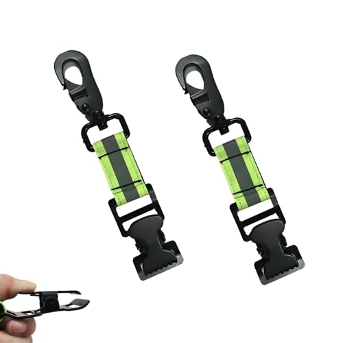 Lyivisk 2 Stück Handschuhhalter für Feuerwehr und Arbeit mit Reflektierenden Streifen und Metallspange Praktischer Clip zum Aufhängen von Handschuhen Masken und Handtüchern von Lyivisk