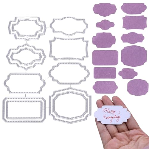 Stanzschablonen Set, 8 Stück Stanzschablonen Rahmen Rechteck, Stanzform Rahmen Klein Metall Prägeschablone, Perfekt für kreative Papierprojekte, Selbstgemachte Geschenke und DIY Album Papier Karten von Lyivisk