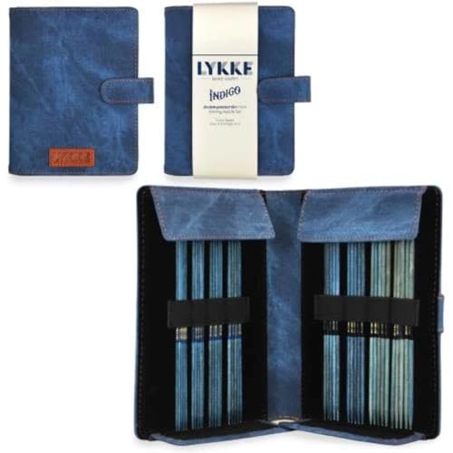 Lykke Driftwood 5144163 Nadelset Nadelspiele, Holz, Indigo, Small US 0-5 Set Pouch von Lykke