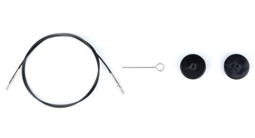 Lykke 0841275128316 Seil für Nadelspitzen, Kunststoff, schwarz, Black Cord for 24" (60cm) length with 5" IC tip von Lykke