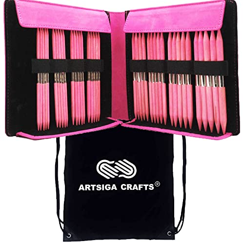 Lykke Blush DPN Doppelspitzen-Stricknadel-Set, 15,2 cm, Birkenholz, US-Größen 6, 7, 8, 9, 10, 10,5, 11 und 13, inklusive Fuchsia-Etui mit Projekttasche Lykke Blush DPN Doppelspitzen-Stricknadel-Set, 15,2 cm, Birkenholz, US-Größen 6, 7, 8, 9, 10, 10,5, 11 und 13, inklusive Fuchsia-Etui mit Projekttasche von Lykke