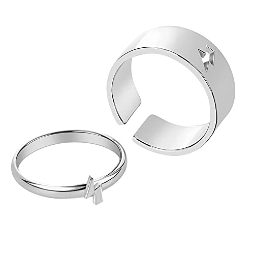 Partnerringe 1 Paar Blitz Ringe für Damen Herren Edle Paare Verlobungsringe Eheringe Trauringe Partnerringe Freundschaftsringe Versprechen Rringe Matching Rings Schmuck Geschenk Silber von Lylyeee