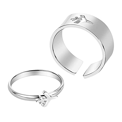 Partnerringe 1 Paar Flugzeug Ringe für Damen Herren Edle Paare Verlobungsringe Eheringe Trauringe Partnerringe Freundschaftsringe Versprechen Rringe Matching Rings Schmuck Geschenk Silber von Lylyeee