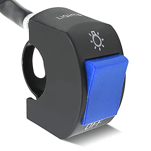 1 Stück Motorrad Lenkerschalter Lenker Kippschalter mit Einschalten des Ausschaltens für Motorräder Fahrrad -Roller Motorrad Licht-Passt Lenker 22mm (Blau) von LynKomm