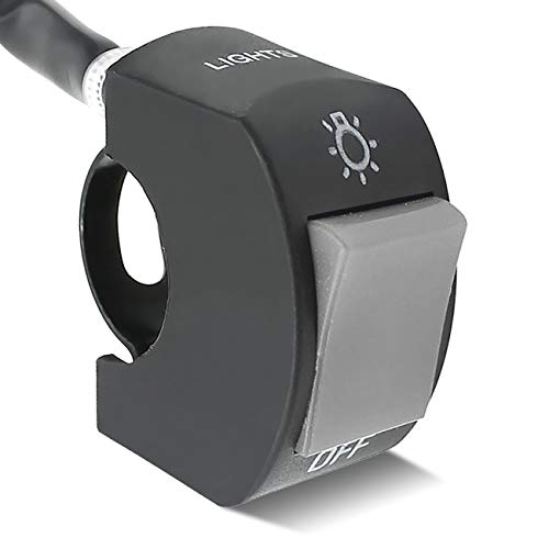 1 Stück Motorrad Lenkerschalter Lenker Kippschalter mit Einschalten des Ausschaltens für Motorräder Fahrrad -Roller Motorrad Licht-Passt Lenker 22mm (Grau) von LynKomm