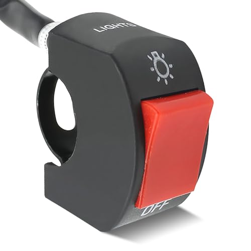 1 Stück Motorrad Lenkerschalter Lenker Kippschalter mit Einschalten des Ausschaltens für Motorräder Fahrrad -Roller Motorrad Licht-Passt Lenker 22mm (Rot 2) von LynKomm