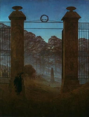 Leinwand Plakat Leinwand bilder Kunstdruck Klassische Malerei Der friedhof von caspar david friedrich für Bürodekoration 60x90cm von LynSet