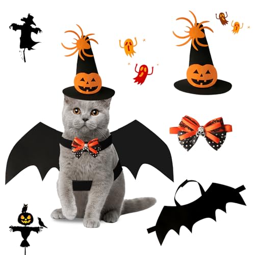 Lyneun Halloween Haustier Kostüm, Fledermausflügel Hund mit Hut Schleife, Einstellbar Katze Fledermaus Kostüm, Haustiere Cosplay Kostüm, Hunde Halloween Kostüm, Halloween Costume für Katzen Hunde (M) Lyneun Halloween Haustier Kostüm, Fledermausflügel Hund mit Hut Schleife, Einstellbar Katze Fledermaus Kostüm, Haustiere Cosplay Kostüm, Hunde Halloween Kostüm, Halloween Costume für Katzen Hunde (M) von Lyneun