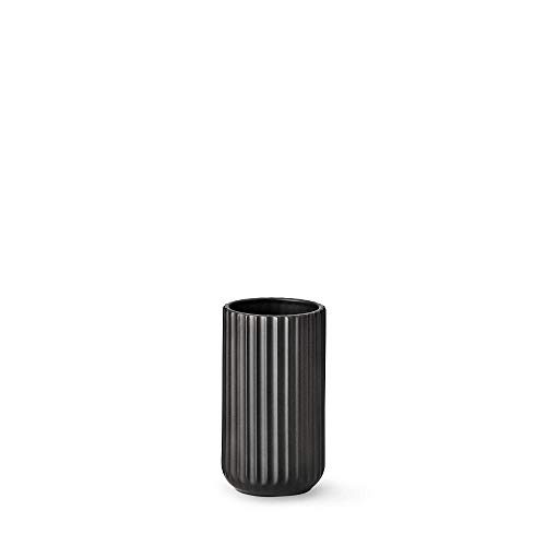 Lyngby Porcelæn - Vase/Blumenvase - Porzellan - schwarz - Höhe 15 cm - Ø 8 cm von Lyngby ApS