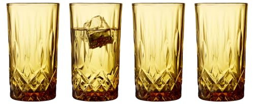 Lyngby Glas Sorrento Highball Glas, Longdrinkglas, 38 cl, 4 Stck., Amber von Lyngby Glas