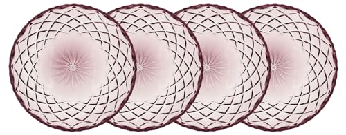Lyngby Glas Sorrento Teller, Glasplatte, 16 cm, 4 Stck., Pink von Lyngby Glas