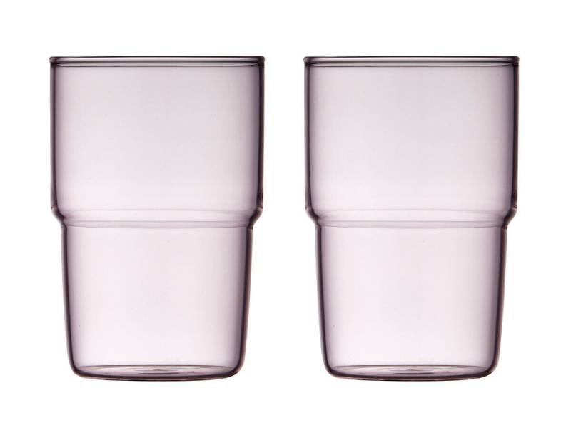 Trinkglas 2er-Set Torino pink von Lyngby Glas