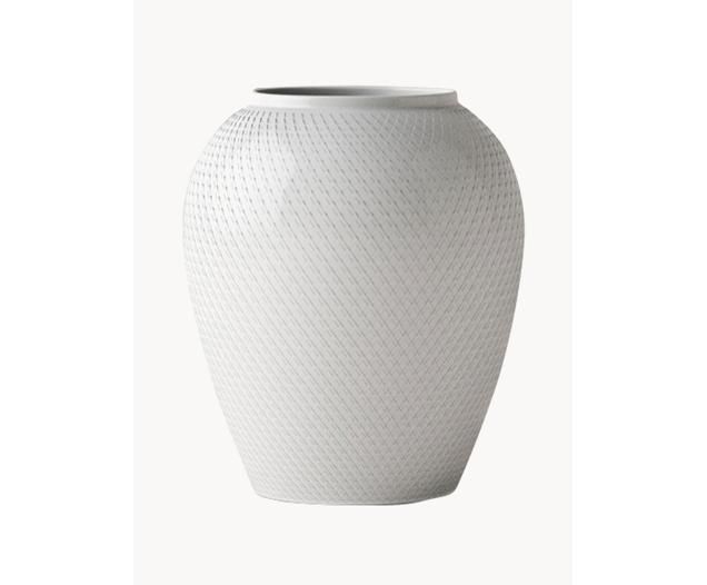 Handgefertigte Porzellan-Vase Rhombe, H 17 cm von Lyngby Porcelaen
