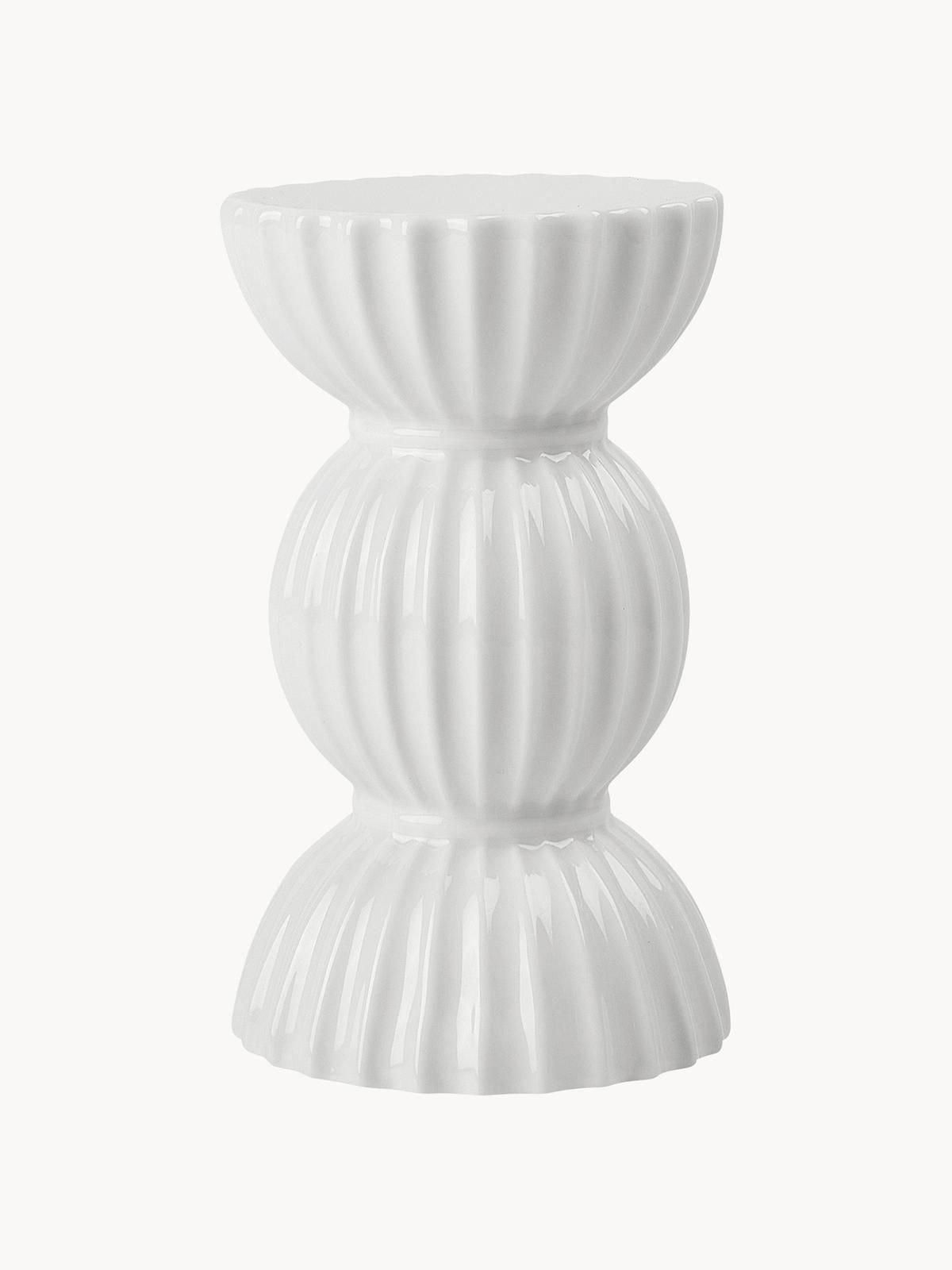 Porzellan-Kerzenhalter Tura mit geriffelter Oberfläche von Lyngby Porcelaen