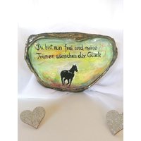Handbemalter Stein, Trauerstein, Gedenkstein, Grabschmuck Für Ein Tier, Pferd, Mit Trauerspruch, Herzen, Regenbogenfarben, Naturstein, Unikat von LyniesGalerie