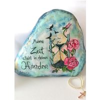 Naturstein Mit Psalm, Spruch Christlich, Gott, Bibel, Trost, Religiöse Dekoration, Glaube, Hoffnung, Handbemalt, Unikat von LyniesGalerie