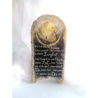 Trauerstein, Gedenkstein, Grabstein, Trauerhilfe, Erinnerung, Großer Naturstein, Granit, Trauergeschenk Trauerspruch, Handbemaltes Unikat von LyniesGalerie