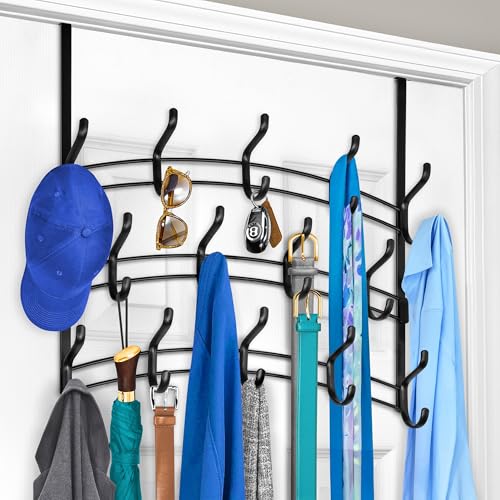 LYNK Professional Home Türgarderobe – 28 Haken über der Tür – Handtuchhalter zum Aufhängen von Handtüchern oder Kleidung – Badezimmer, Schlafzimmer oder Waschküche – Schwarz LYNK Professional Home Türgarderobe – 28 Haken über der Tür – Handtuchhalter zum Aufhängen von Handtüchern oder Kleidung – Badezimmer, Schlafzimmer oder Waschküche – Schwarz von Lynk