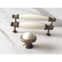 96 128 Mm Möbelgriffe Creme Schrank Griffe Schubladen Griff Möbel Knäufe Antike Bronze Möbelknäufe Schubladengriff Türgriffe von LynnsHardware
