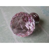 Knauf Glas/Kristall Knäufe Funkeln Rosa Küchenschrank Ziehen Griff Hardware Diamant Geschnitten Silber von LynnsHardware