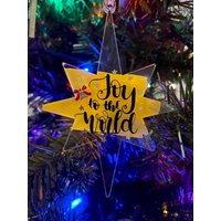 Joy To The World Acryl Stern Ornament - Weihnachtsschmuck von LynnsHomeDesign