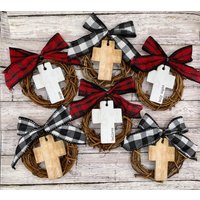 Set Von 6 Mini Weihnachtliche Weinreben Kränze - Schrank Kranz Kreuz Ornamente Glaube Hoffnung Believe von LynnsHomeDesign