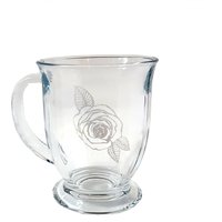 Rose Gravierte Glaskaffeetasse Freie Personalisierung, 16 Unze von LyonCraft