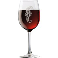 Seepferdchen-Weinglas - Freie Personalisierte Gravur 18 Oz von LyonCraft