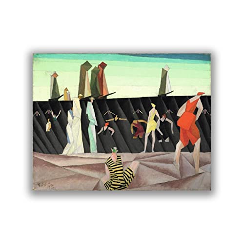 Lyonel Feininger Druck auf Leinwand-Berühmte Gemälde Wandkunst-„Badende am Strand I 1912“-Abstrakter Expressionismus Leinwand Wandkunst Bild 40x52cm Rahmenlos Lyonel Feininger Druck auf Leinwand-Berühmte Gemälde Wandkunst-„Badende am Strand I 1912“-Abstrakter Expressionismus Leinwand Wandkunst Bild 40x52cm Rahmenlos von Lyonel Feininger