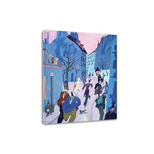 Lyonel Feininger Druck auf Leinwand-Berühmte Gemälde Wandkunst-„In einem Dorf in der Nähe von Paris“-Abstrakter Expressionismus-Leinwandbild, 80 x 104 cm, gerahmt Lyonel Feininger Druck auf Leinwand-Berühmte Gemälde Wandkunst-„In einem Dorf in der Nähe von Paris“-Abstrakter Expressionismus-Leinwandbild, 80 x 104 cm, gerahmt von Lyonel Feininger