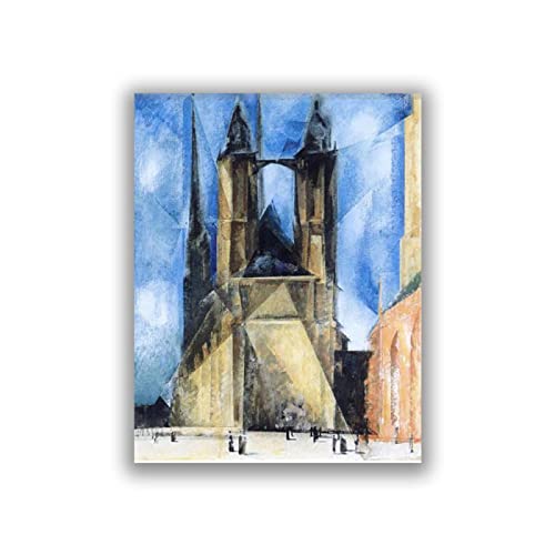 Lyonel Feininger Druck auf Leinwand-Berühmte Gemälde Wandkunst-"Marktkirche in Halle"-Abstrakter Expressionismus Leinwand Wandkunst Bild 50x65cm Rahmenlos Lyonel Feininger Druck auf Leinwand-Berühmte Gemälde Wandkunst-"Marktkirche in Halle"-Abstrakter Expressionismus Leinwand Wandkunst Bild 50x65cm Rahmenlos von Lyonel Feininger