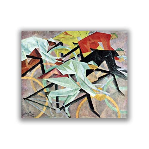 Lyonel Feininger Druck auf Leinwand-Berühmte Gemälde Wandkunst-"Radfahrer"-Abstrakter Expressionismus Leinwand Wandkunst Bild 60x72cm Rahmenlos Lyonel Feininger Druck auf Leinwand-Berühmte Gemälde Wandkunst-"Radfahrer"-Abstrakter Expressionismus Leinwand Wandkunst Bild 60x72cm Rahmenlos von Lyonel Feininger