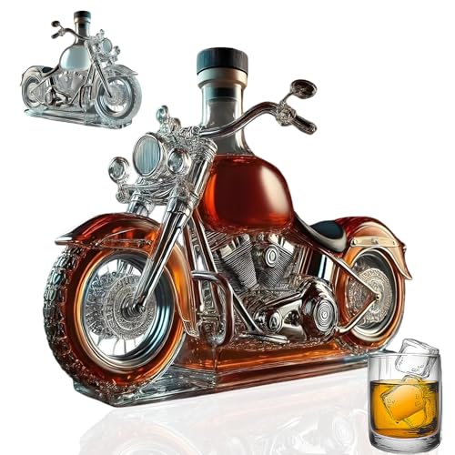 yomody v-twin-reserve,Harley Flasche,motorrad Whisky Dekanter,Glas Motorrad Whisky Weinflasche,Sammeldesign,Retro Und Elegantes Design,ideal Für Männer Whiskey Geschenk-A von Lyoveu