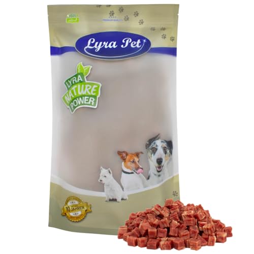Lyra Pet® 1 kg Entenfleischwürfel mit Fisch | Kausnack von Ente & Fisch | Idealer Belohnungs- & Trainingssnack | Leckerli auch für Welpen & ältere Hunde | Proteinreich | Wiederverschließbar von Lyra Pet